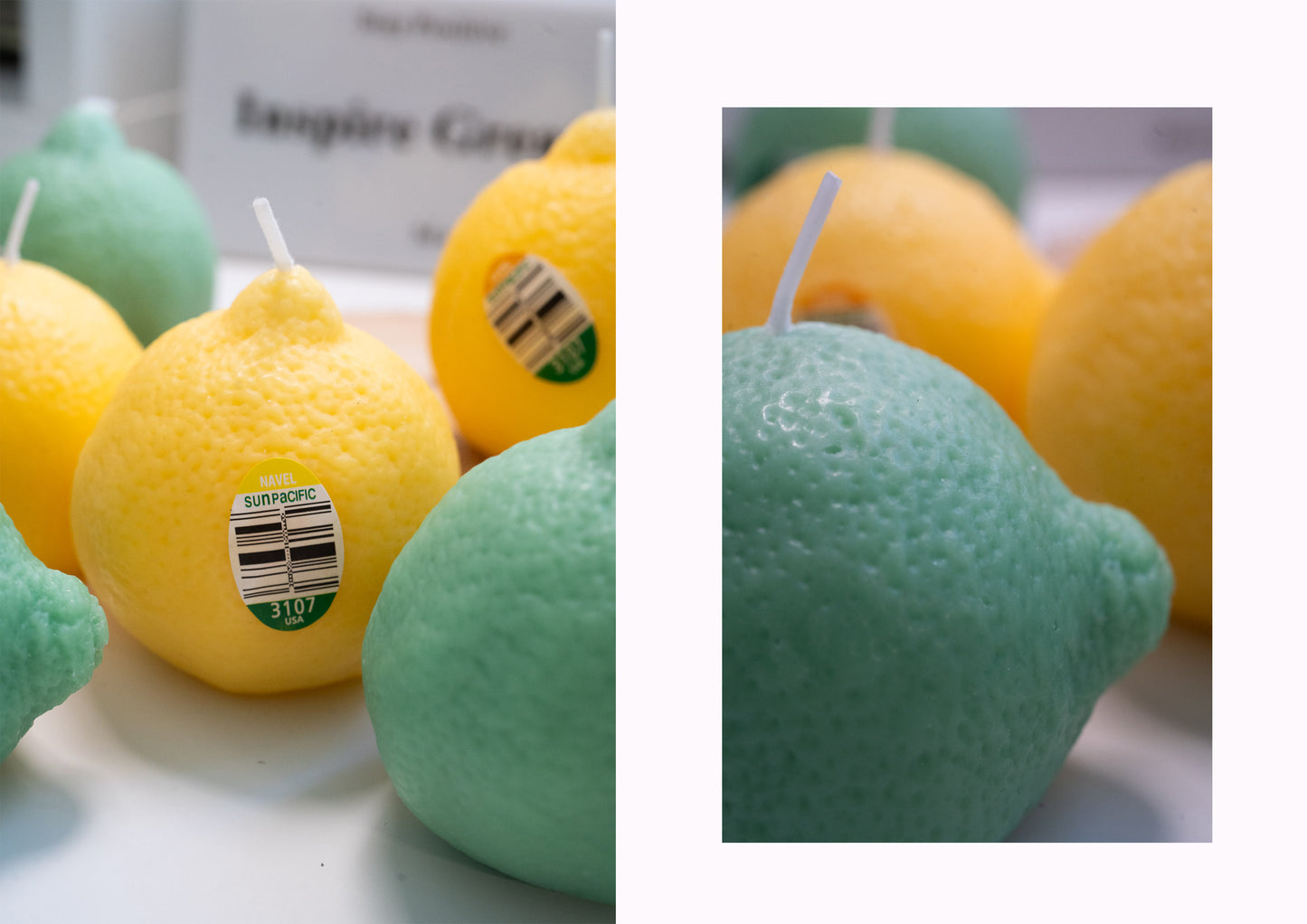 Handmade Lemon Shaped Scented Candles, Yellow Lemon Soy Wax Candles