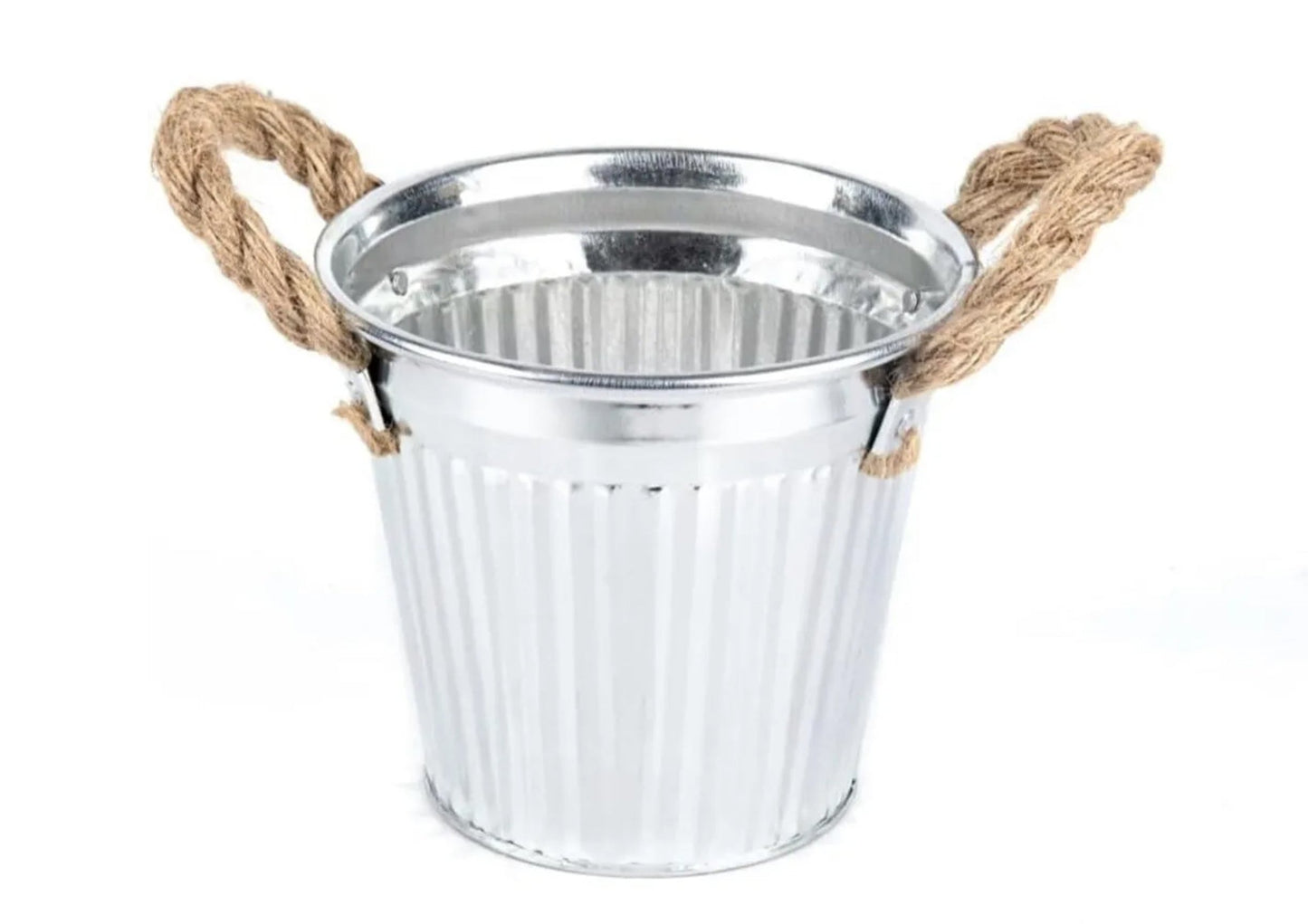 6pcs 16cm Garden Plant Pots Outdoor Galvanized Zinc Metal Planter, Plant Pots