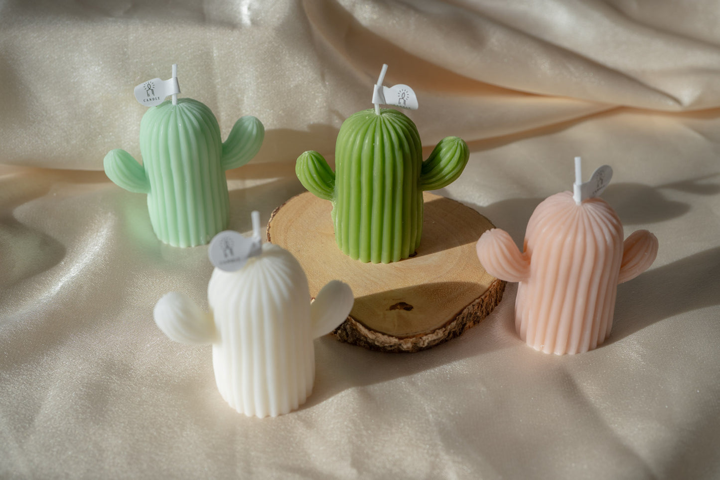 Cactus Shaped Scented Candles, Handmade Soy Wax Candles