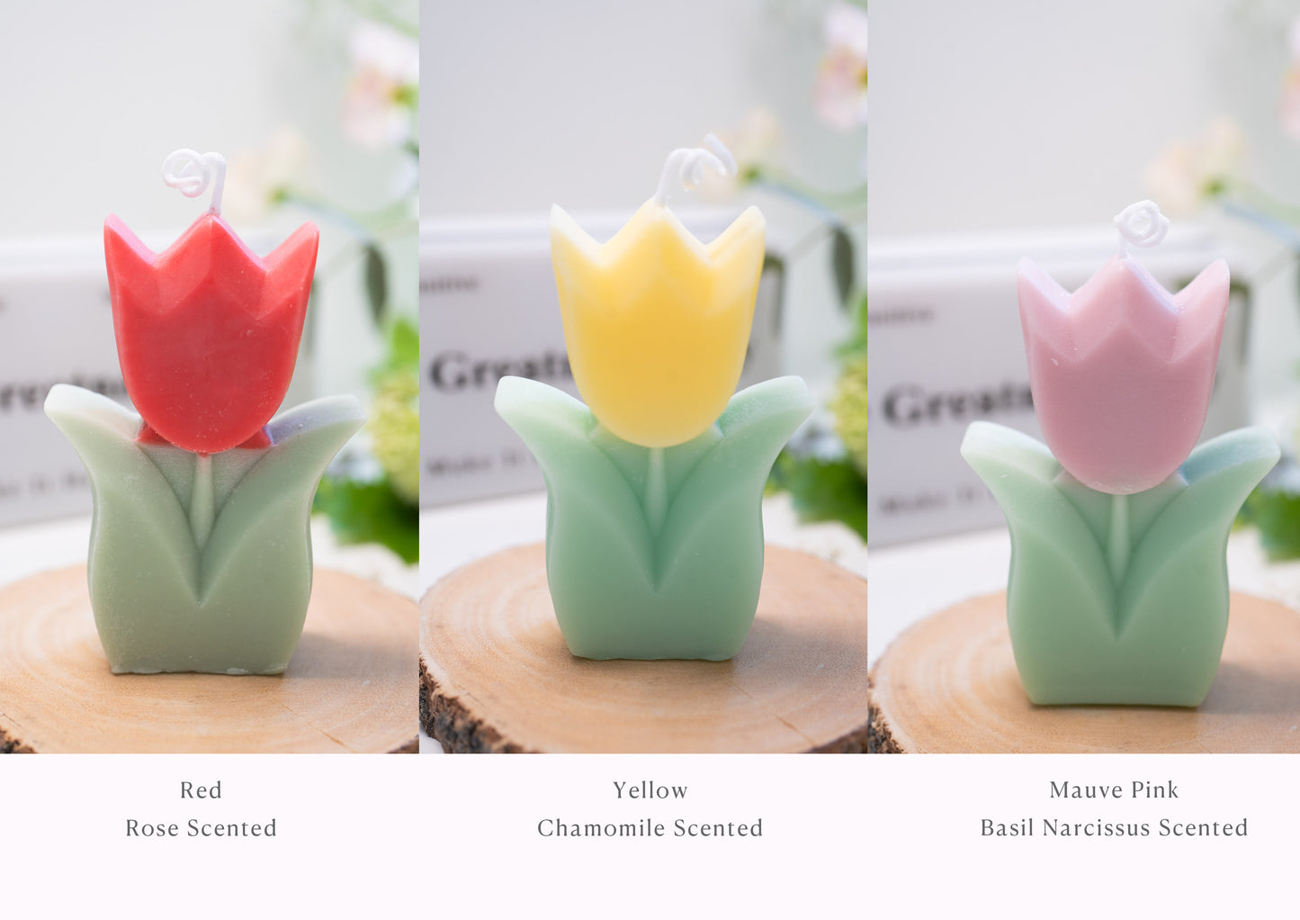 Handmade Tulip Scented Candles, Home Fragrance, Handmade Soy Wax Candles, Homewarming Gifts