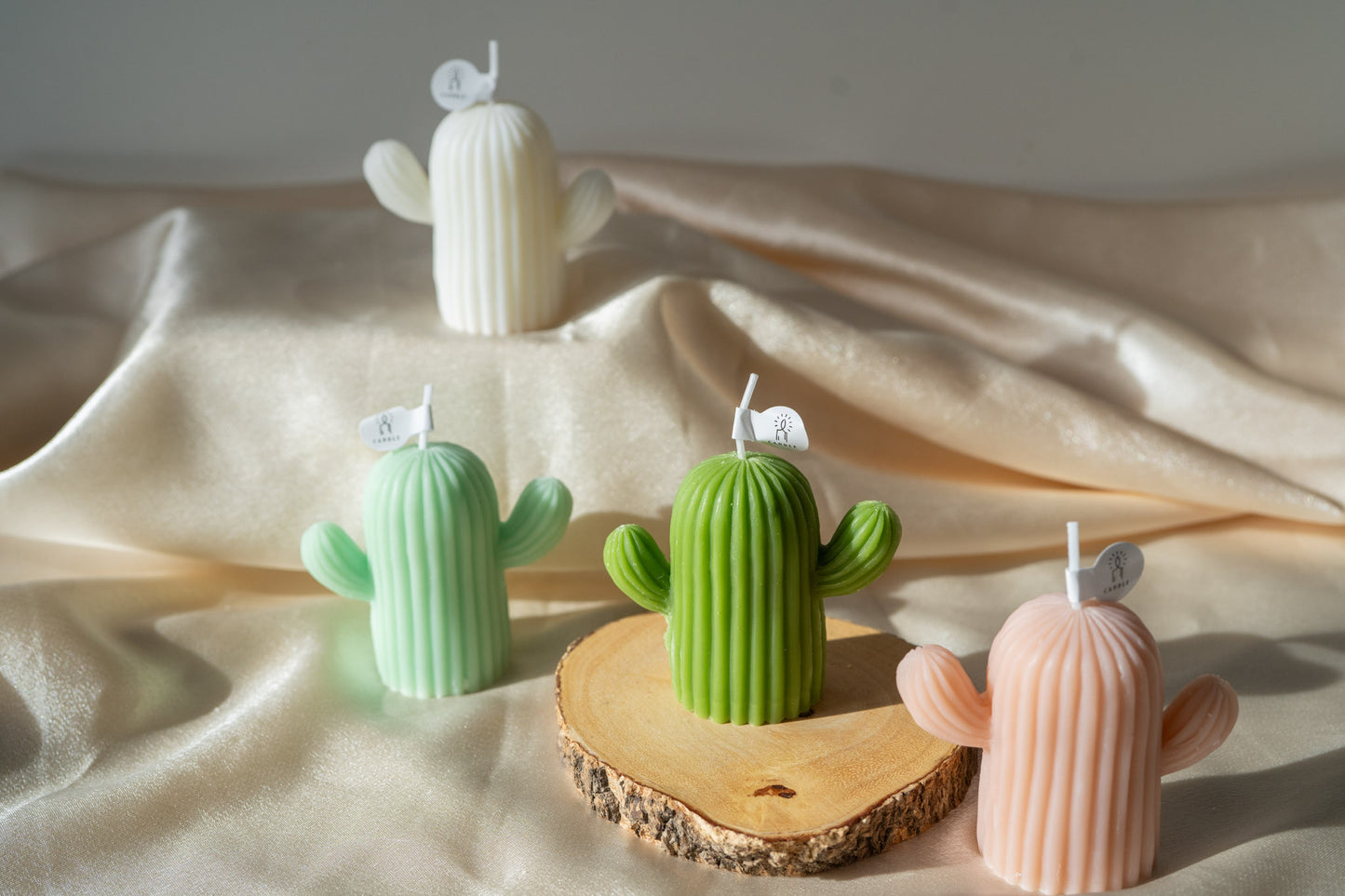 Cactus Shaped Scented Candles, Handmade Soy Wax Candles