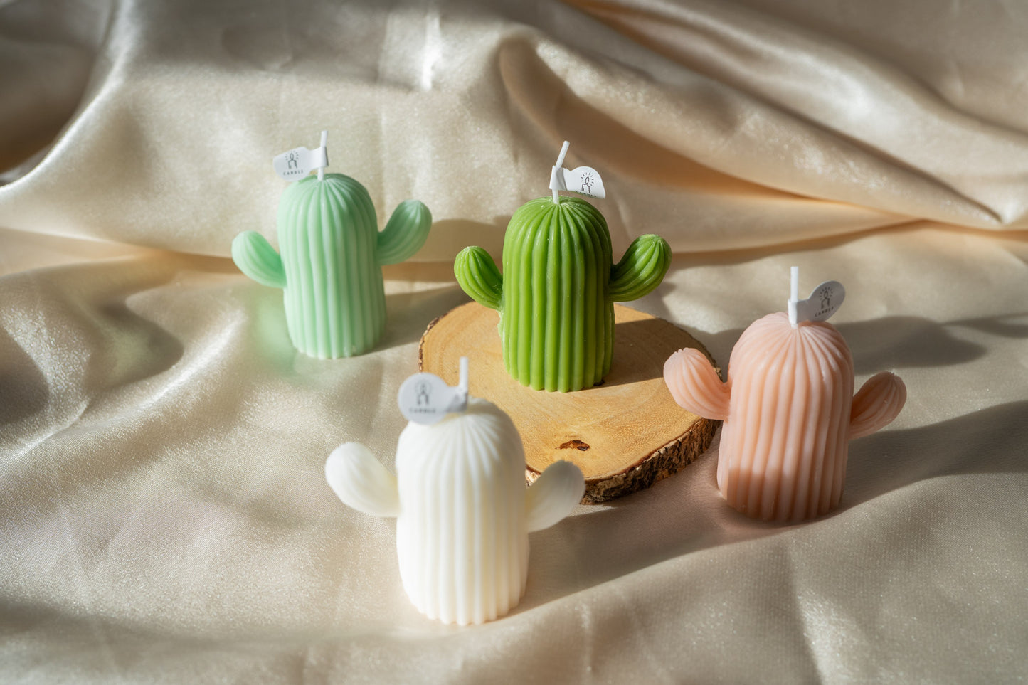 Cactus Shaped Scented Candles, Handmade Soy Wax Candles