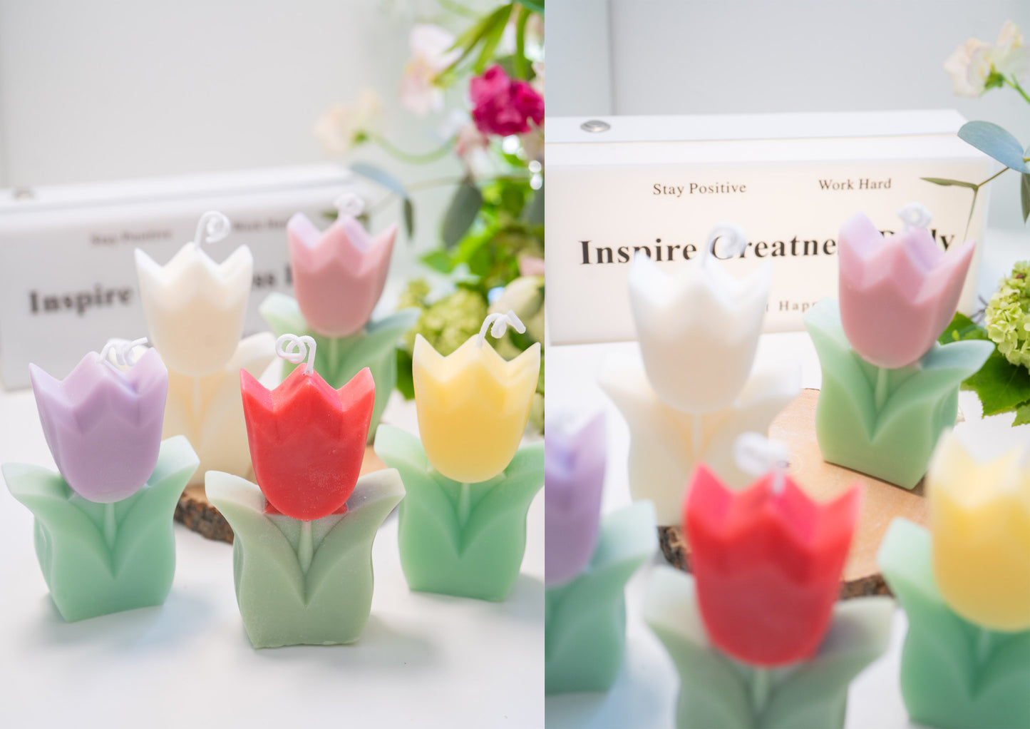 Handmade Tulip Scented Candles, Home Fragrance, Handmade Soy Wax Candles, Homewarming Gifts