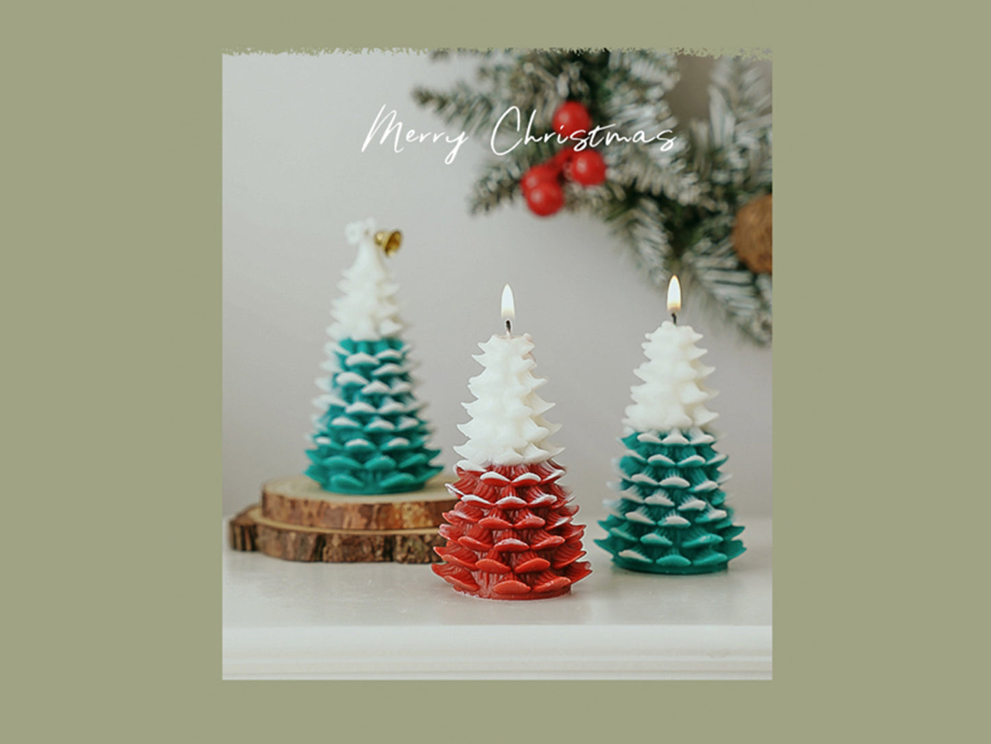 Christmas Tree Candles with Christmas Gift Box, Christmas Decorative Candles