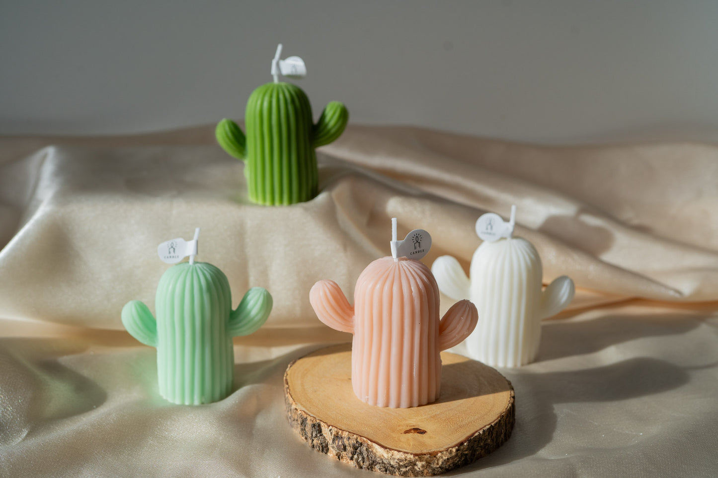 Cactus Shaped Scented Candles, Handmade Soy Wax Candles