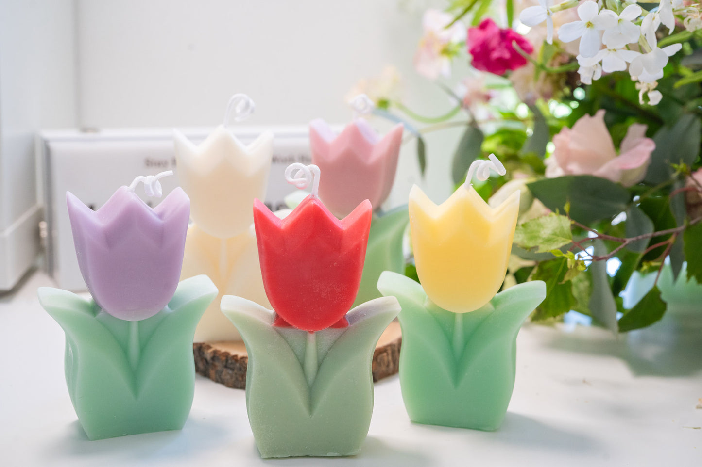 Handmade Tulip Scented Candles, Home Fragrance, Handmade Soy Wax Candles, Homewarming Gifts