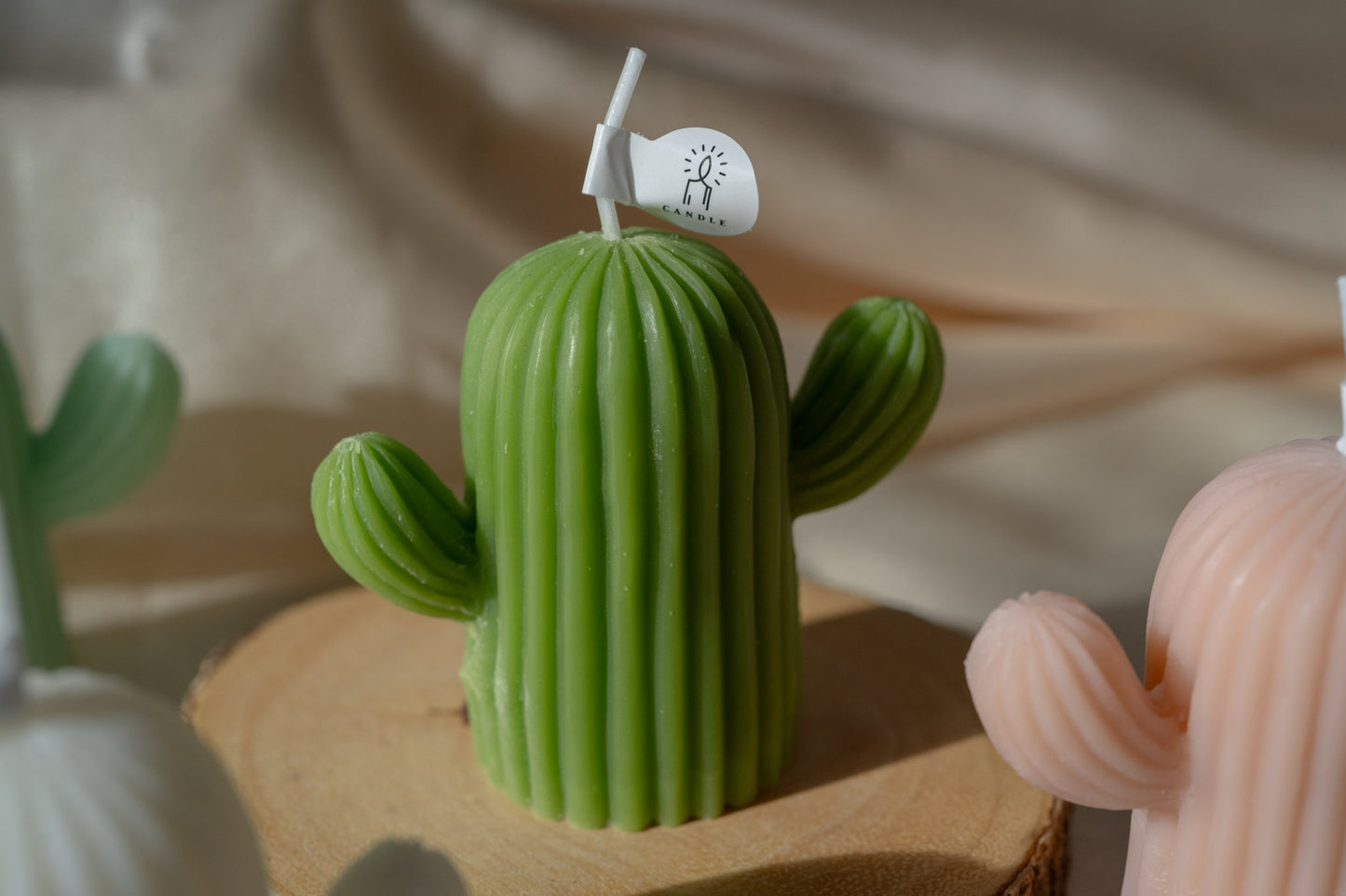 Cactus Shaped Scented Candles, Handmade Soy Wax Candles