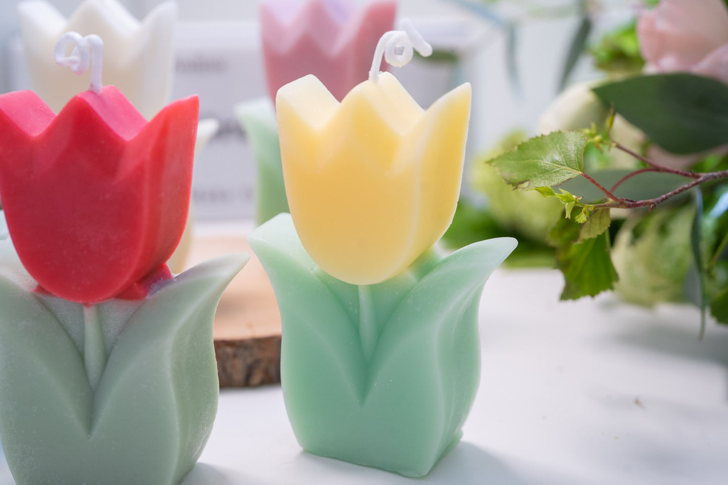 Handmade Tulip Scented Candles, Home Fragrance, Handmade Soy Wax Candles, Homewarming Gifts