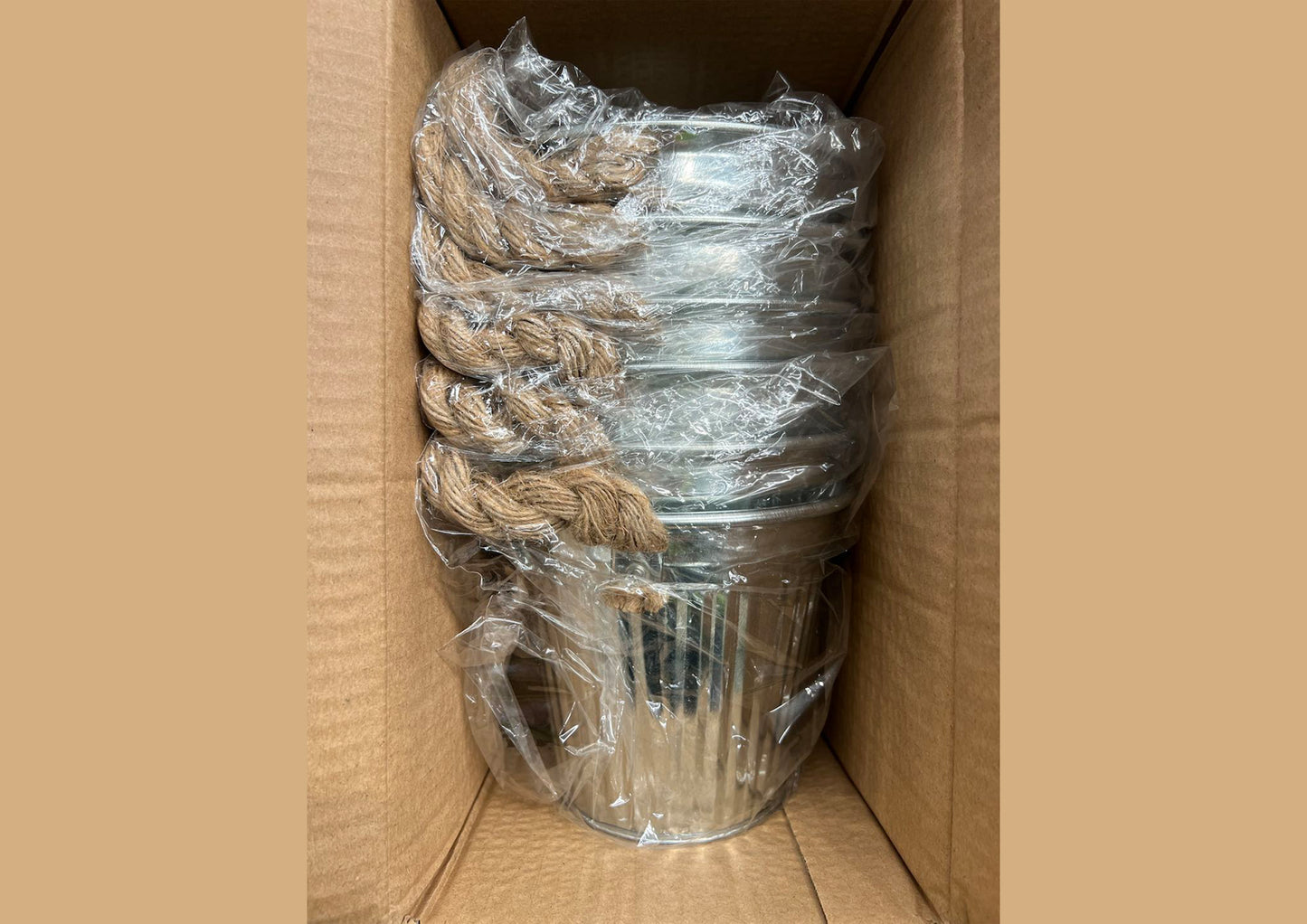 6pcs 16cm Garden Plant Pots Outdoor Galvanized Zinc Metal Planter, Plant Pots