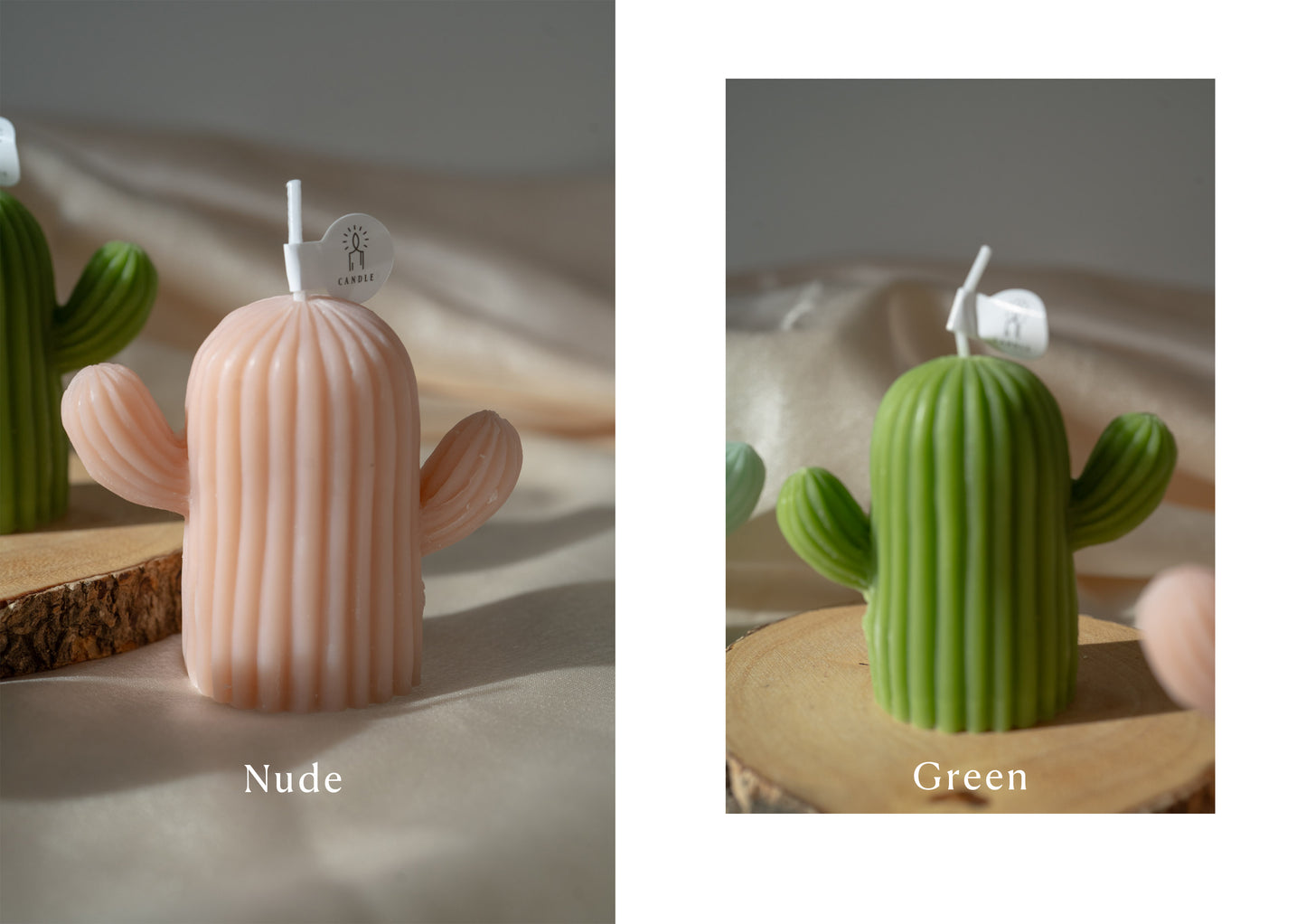 Cactus Shaped Scented Candles, Handmade Soy Wax Candles
