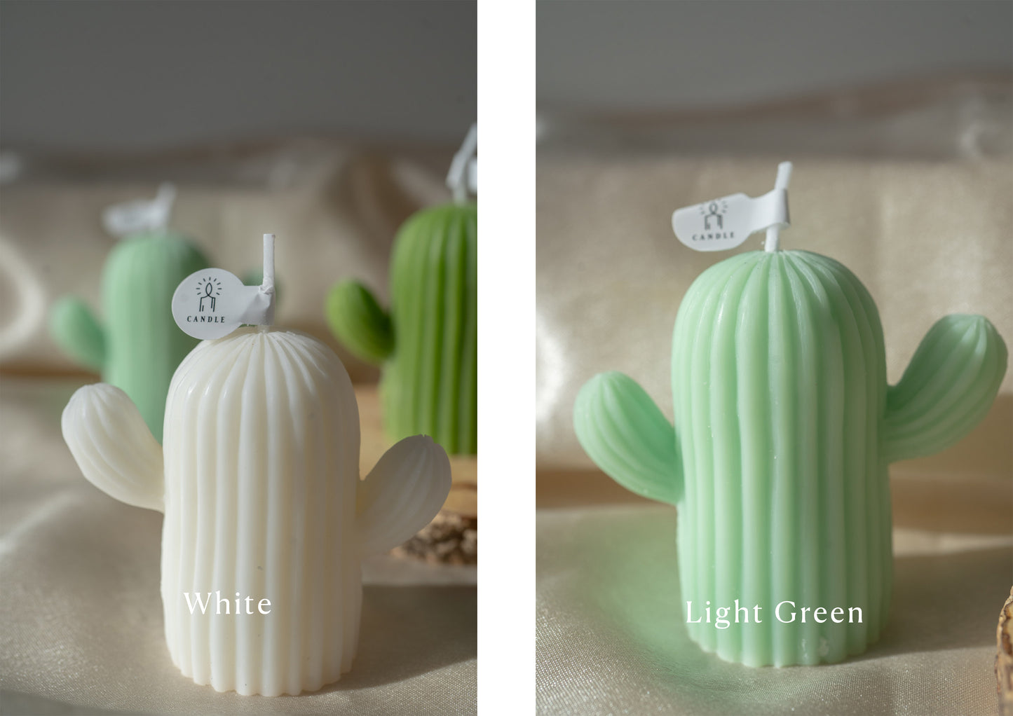 Cactus Shaped Scented Candles, Handmade Soy Wax Candles