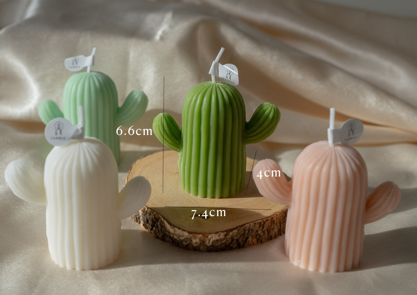 Cactus Shaped Scented Candles, Handmade Soy Wax Candles