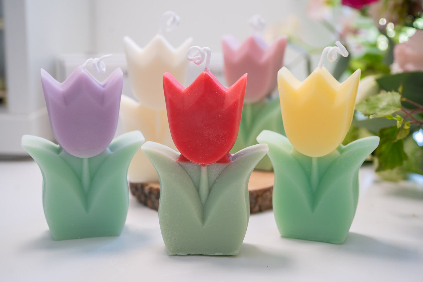 Handmade Tulip Scented Candles, Home Fragrance, Handmade Soy Wax Candles, Homewarming Gifts