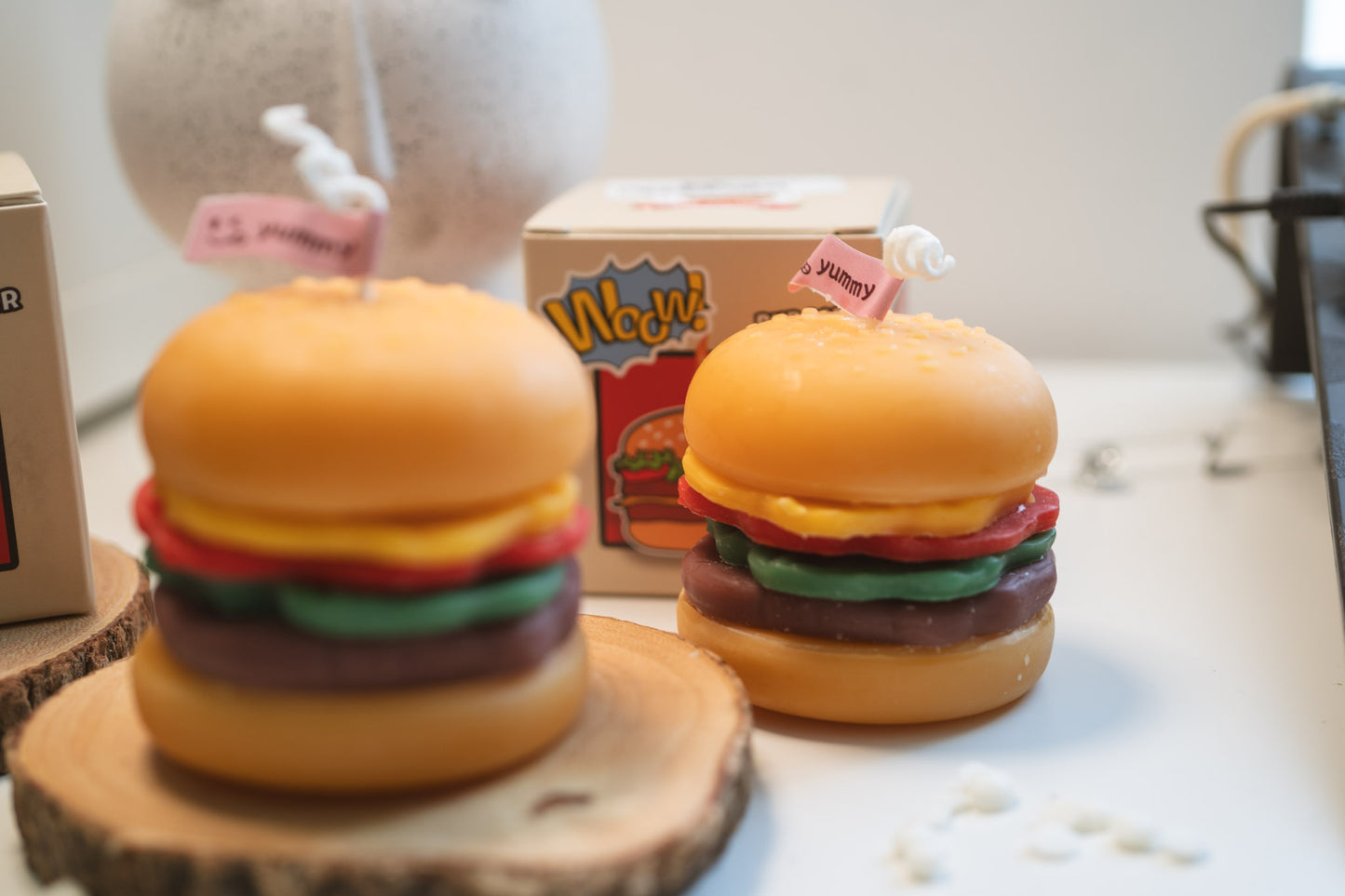 Burger Shaped Candles, Soy Wax Scented Candles