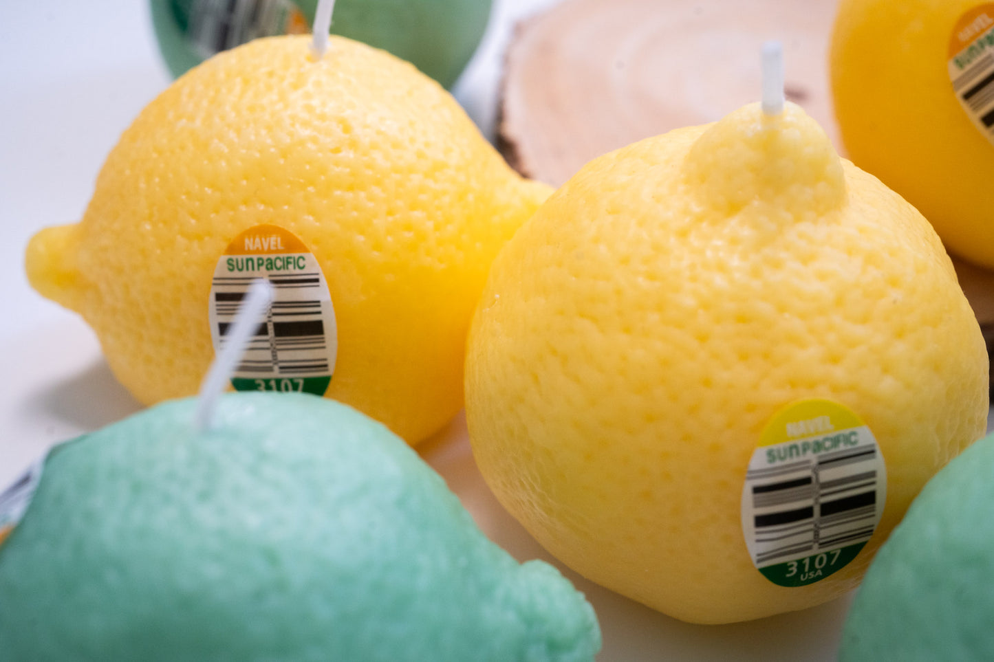 Handmade Lemon Shaped Scented Candles, Yellow Lemon Soy Wax Candles