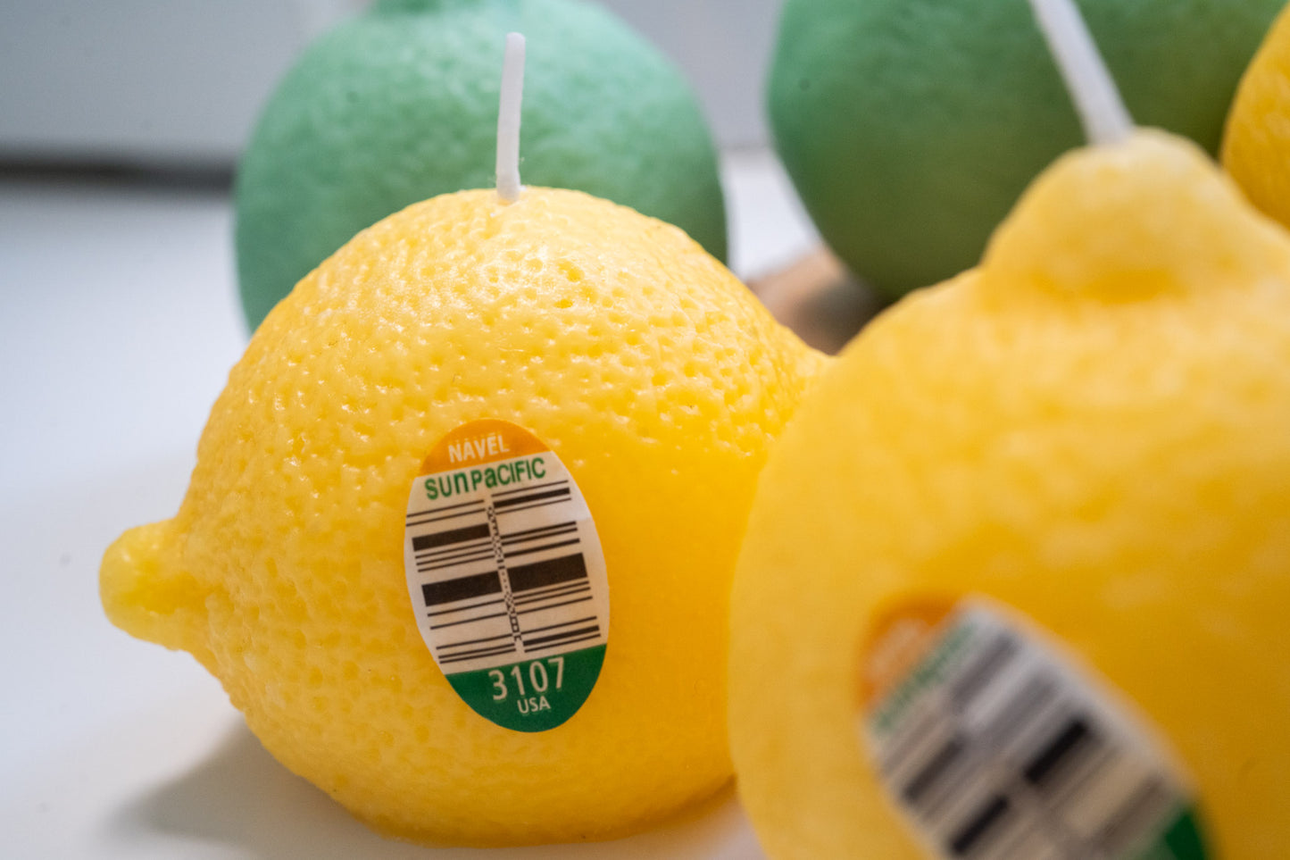 Handmade Lemon Shaped Scented Candles, Yellow Lemon Soy Wax Candles