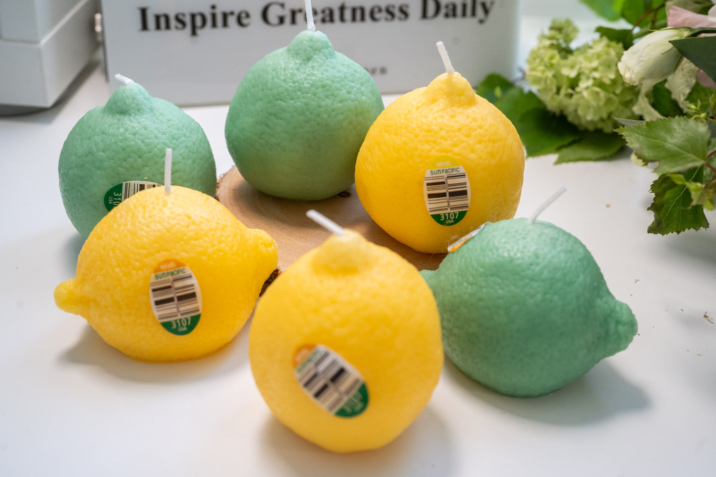 Handmade Lemon Shaped Scented Candles, Yellow Lemon Soy Wax Candles