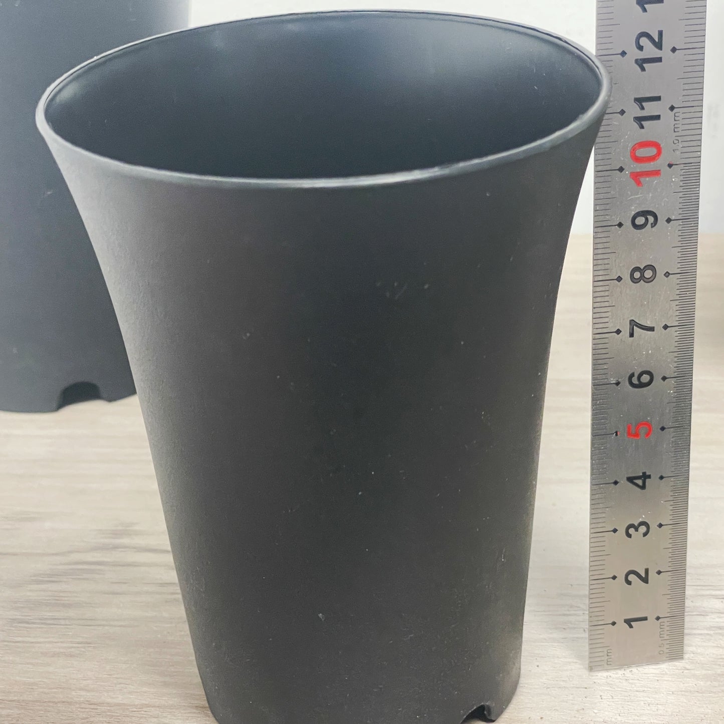 5pcs Black Plastic Round Flower Pots for Succulents Home Office Garden Decoration