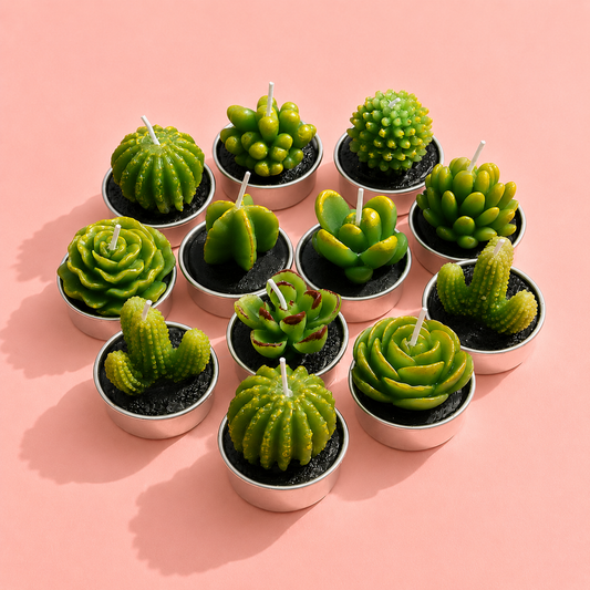 6PCS Mini Succulent & Cactus Candle Gift Set | Decorative Candles