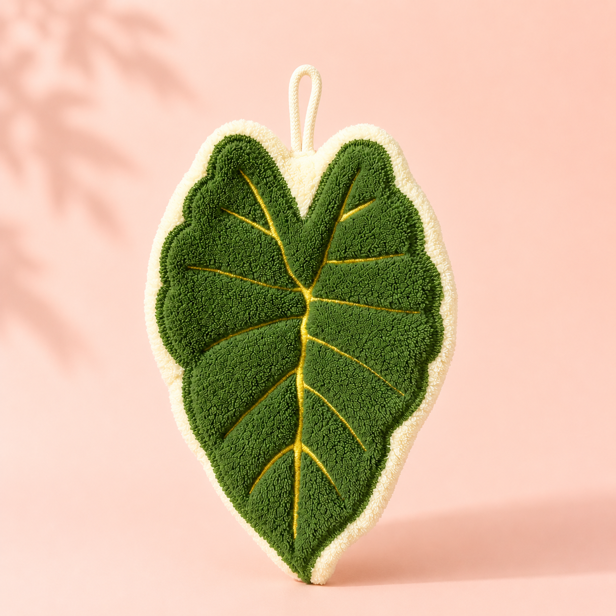 Leaf Shape Hand Towel Set 2pcs | Cute Kitchen & Bathroom Towels | Soft Absorbent Hanging Towels