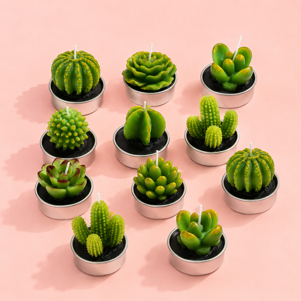 6PCS Mini Succulent & Cactus Candle Gift Set | Decorative Candles