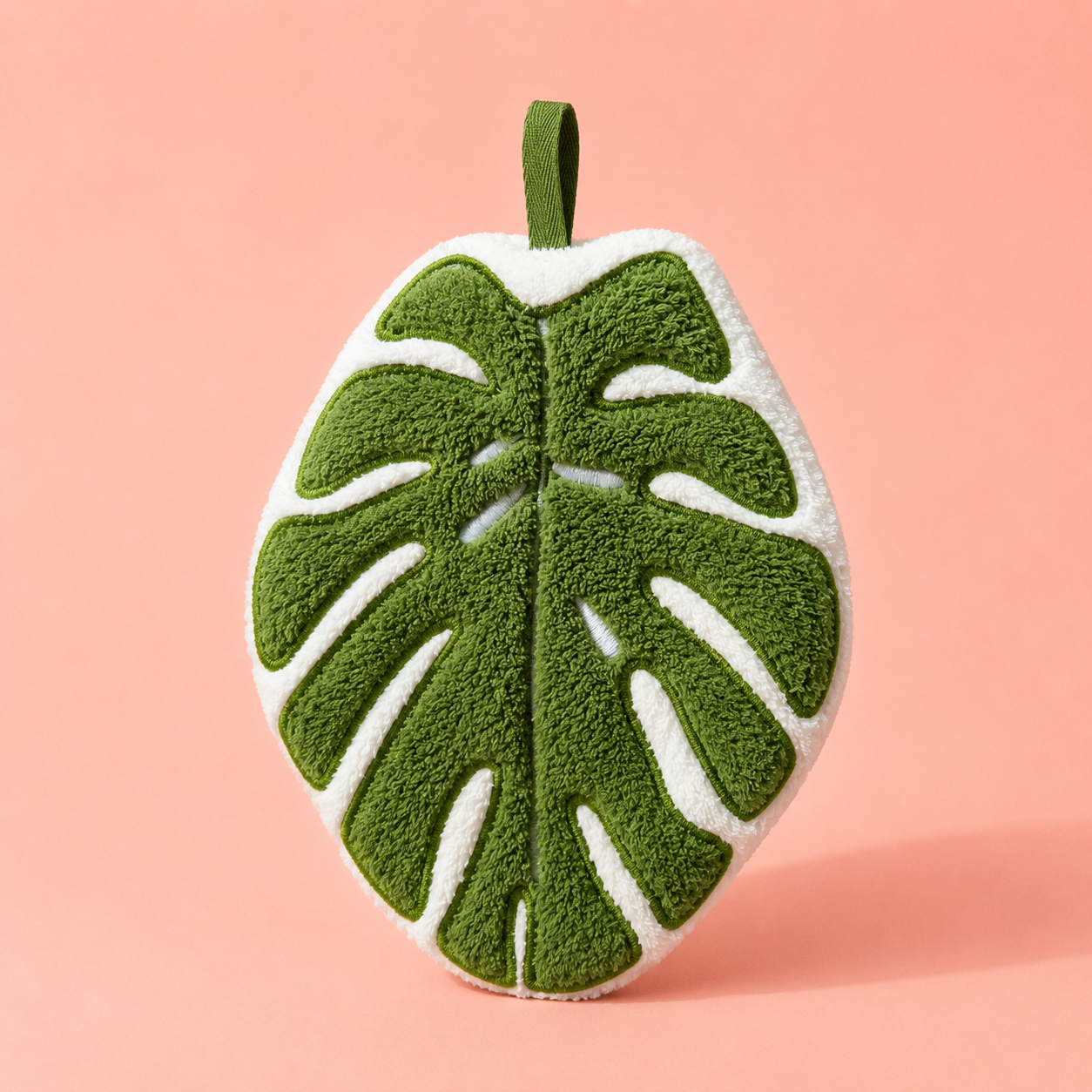 Leaf Hand Towel Set 2pcs | Monstera & Tropical Leaf Design | Cute Kitchen Bathroom Towels | Soft Absorbent