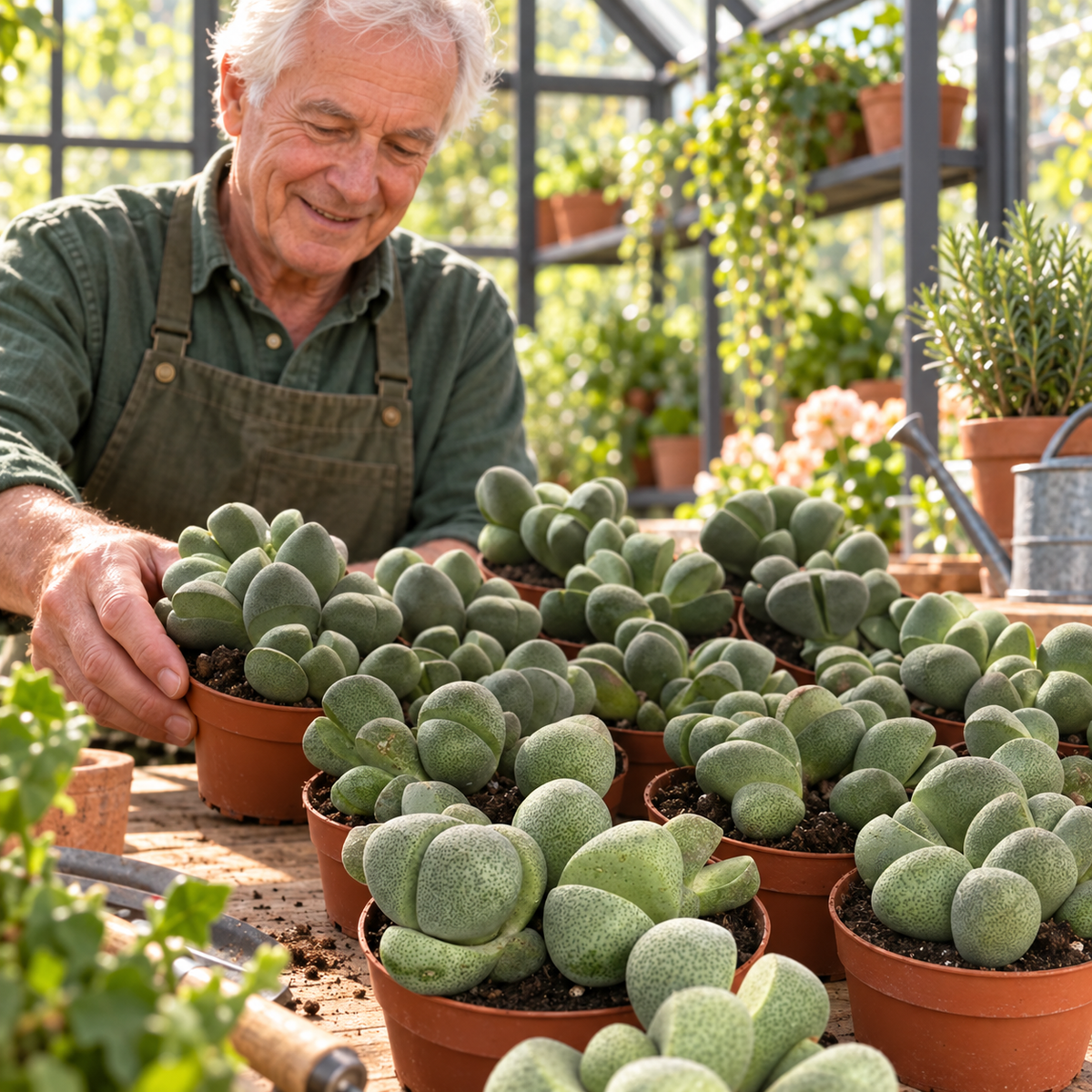 Pleiospilos nelii Split Rock Cluster Live Potted Succulent Houseplant in 8cm Nursery Pot